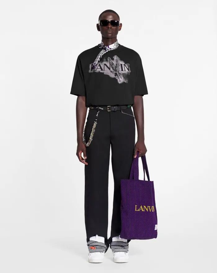 Men Lanvin Tshirts and Polos Lanvin X Future Classic Eagle Print Tshirt Black Men Lanvin Tshirts and Polos Lanvin X Future Classic Eagle Print Tshirt Black