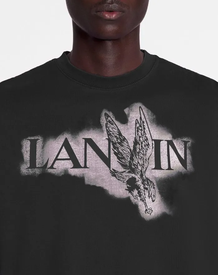 Men Lanvin Tshirts and Polos Lanvin X Future Classic Eagle Print Tshirt Black Men Lanvin Tshirts and Polos Lanvin X Future Classic Eagle Print Tshirt Black