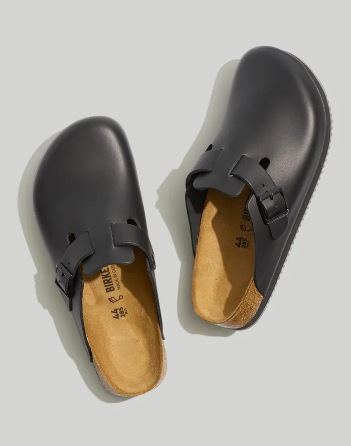 Men Sandals Madewell Birkenstock Boston Grip Leather Clogs