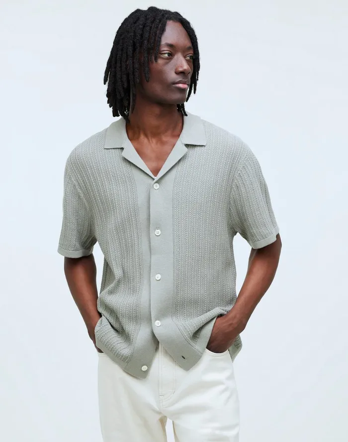 Men Shirts Madewell TexturedStitch Sweater Polo Shirt