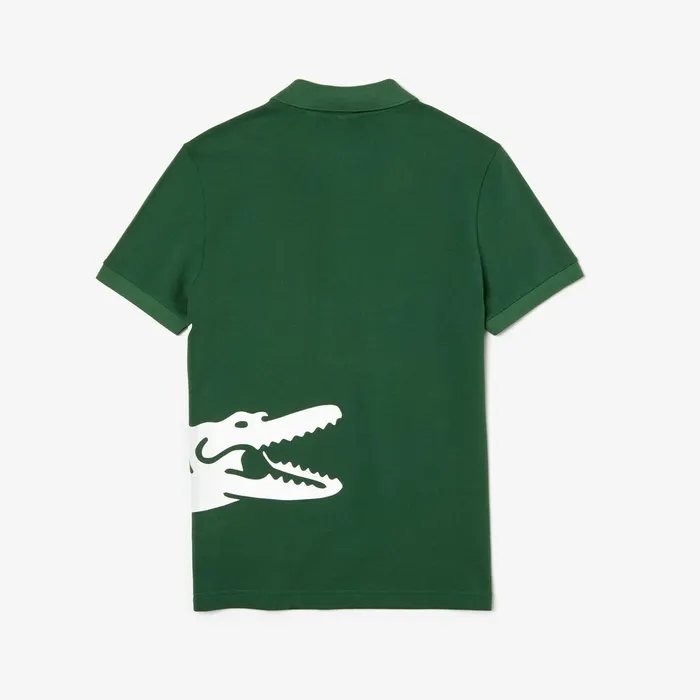 Oversized Crocodile Print Polo Shirt Green Mens Lacoste Polos Gift Ideas