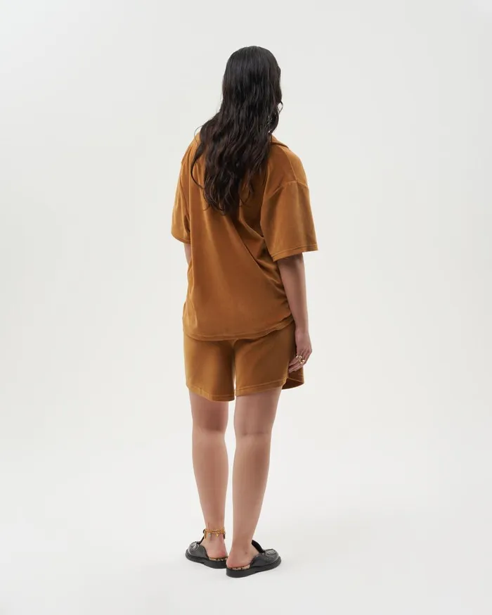 Resort Shirt Velvet Caramel Beige MenWomen Filling Pieces TShirts and Shirts