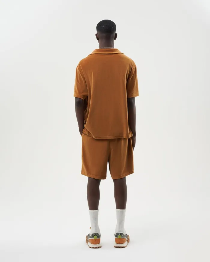 Resort Shirt Velvet Caramel Beige MenWomen Filling Pieces TShirts and Shirts
