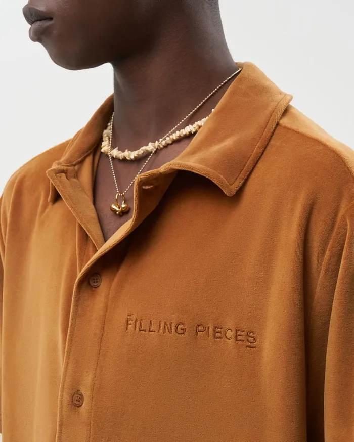 Resort Shirt Velvet Caramel Beige MenWomen Filling Pieces TShirts and Shirts