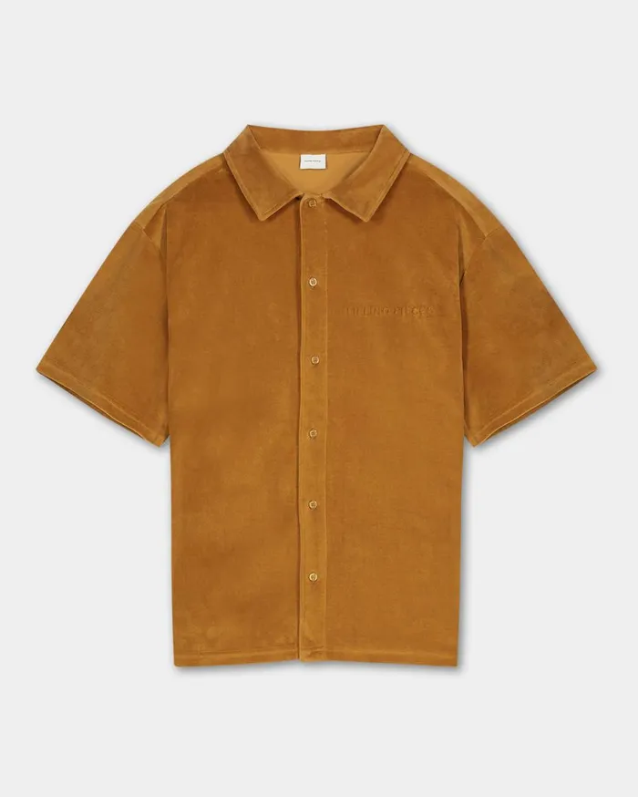 Resort Shirt Velvet Caramel Beige MenWomen Filling Pieces TShirts and Shirts