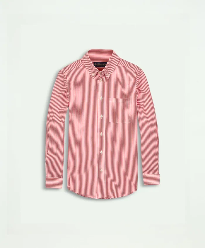 Shirts Kids Brooks Brothers Boys Cotton Poplin Stripe Sport Shirt Red