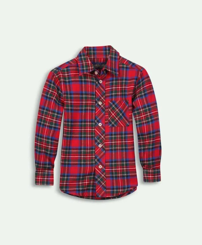 Shirts Kids Brooks Brothers Boys Flannel Holiday Plaid Sport Shirt Red