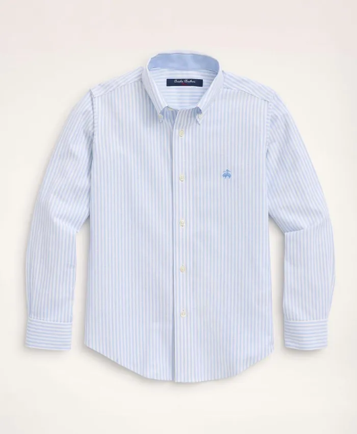 Shirts Kids Brooks Brothers Boys NonIron Stretch Cotton Oxford Stripe Sport Shirt Blue Shirts Kids Brooks Brothers Boys NonIron Stretch Cotton Oxford Stripe Sport Shirt Blue