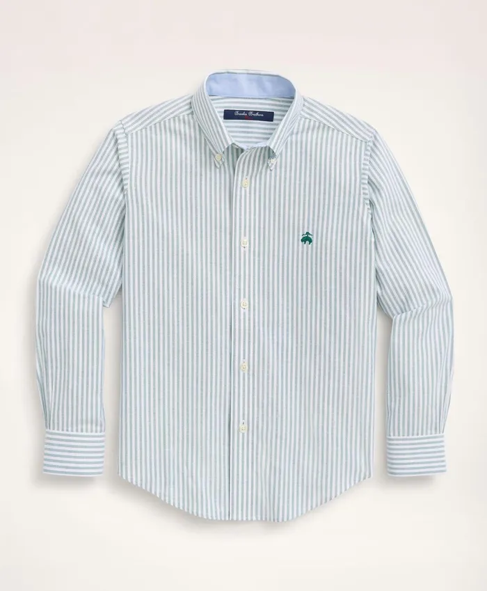 Shirts Kids Brooks Brothers Boys NonIron Stretch Cotton Oxford Stripe Sport Shirt Green Shirts Kids Brooks Brothers Boys NonIron Stretch Cotton Oxford Stripe Sport Shirt Green