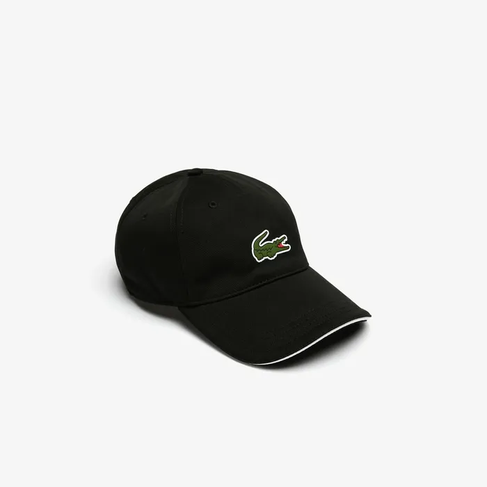 SPORT Breathable Piqu Golf Cap BlackWhite Mens Lacoste Caps and Hats Outlet Factory