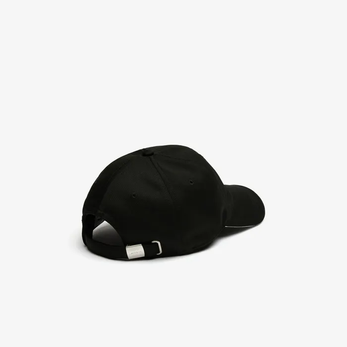 SPORT Breathable Piqu Golf Cap BlackWhite Mens Lacoste Caps and Hats Outlet Factory