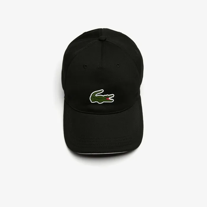SPORT Breathable Piqu Golf Cap BlackWhite Mens Lacoste Caps and Hats Outlet Factory