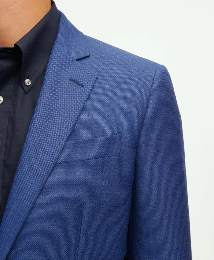 Sport Coats andamp Blazers Men Brooks Brothers Milano SlimFit Wool Hopsack Sport Coat Blue