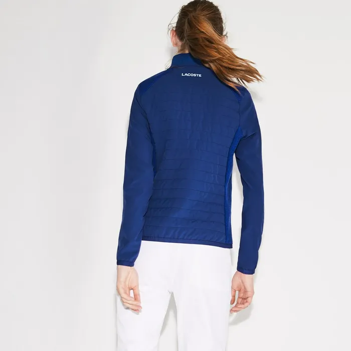 SPORT Quilted Taffeta And Fleece Golf Jacket Navy BlueBlue Womens Lacoste Jackets and Coats Near Me