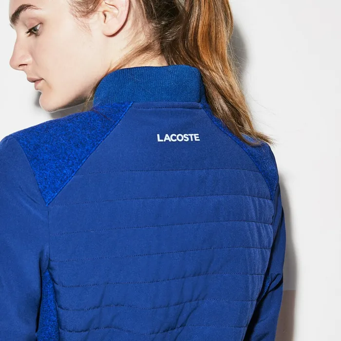 SPORT Quilted Taffeta And Fleece Golf Jacket Navy BlueBlue Womens Lacoste Jackets and Coats Near Me