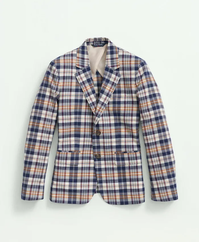 Suits andamp Sport Coats Kids Brooks Brothers Boys Madras Sport Coat Multi
