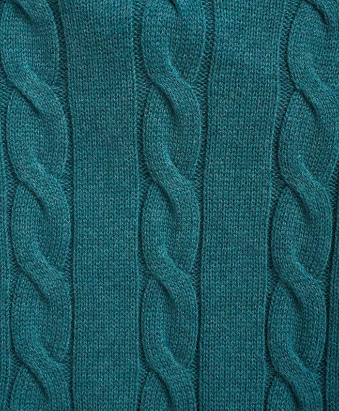 Sweaters Kids Brooks Brothers Boys Cotton CableKnit Hoodie Sweater Teal Heather