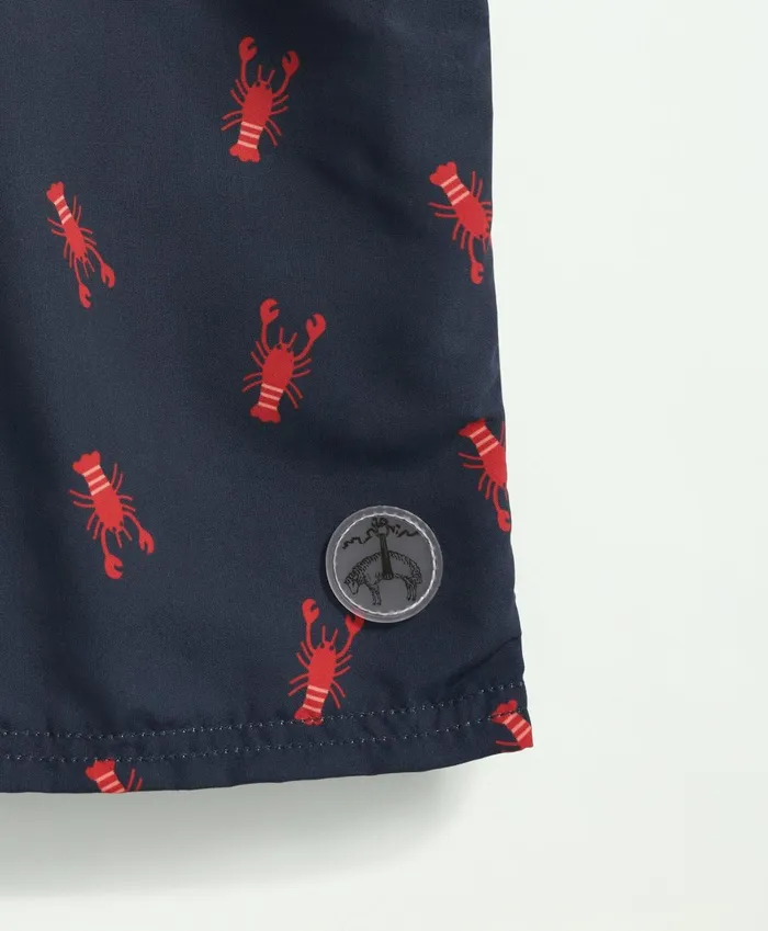 Swim andamp Rashguards Kids Brooks Brothers Boys Lobster Print Swim Trunks Navy