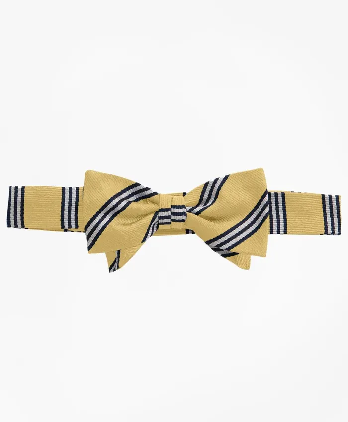 Ties andamp Belts Kids Brooks Brothers Boys Bb 1 Stripe PreTied Bow Tie Gold
