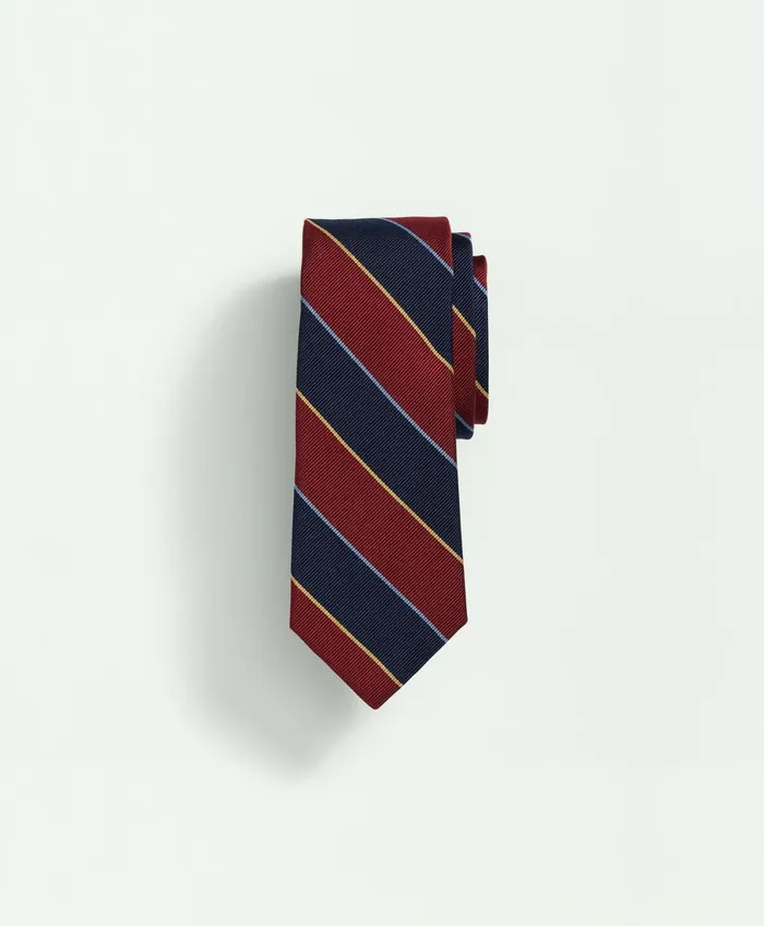 Ties andamp Belts Kids Brooks Brothers Boys Stripe Silk Tie Red Multi