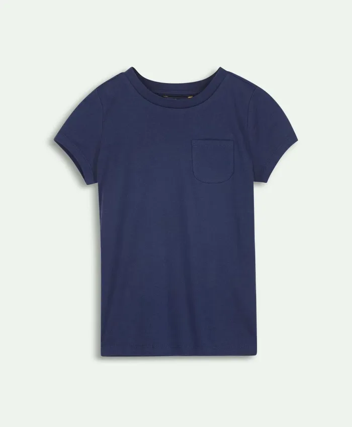 Tops Kids Brooks Brothers Girls Cotton Crewneck TShirt Navy