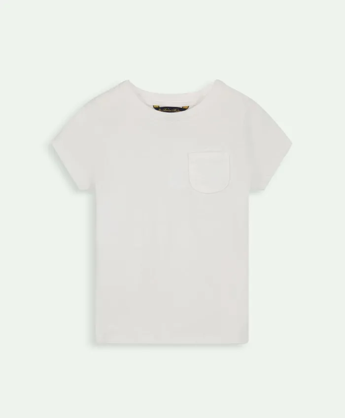 Tops Kids Brooks Brothers Girls Cotton Crewneck TShirt White