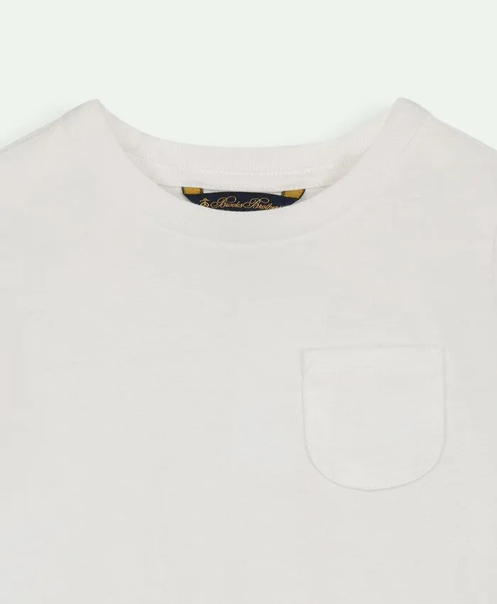 Tops Kids Brooks Brothers Girls Cotton Crewneck TShirt White
