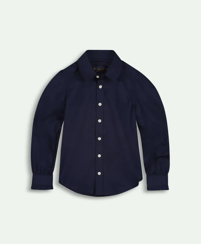 Tops Kids Brooks Brothers Girls Cotton Shirt Navy