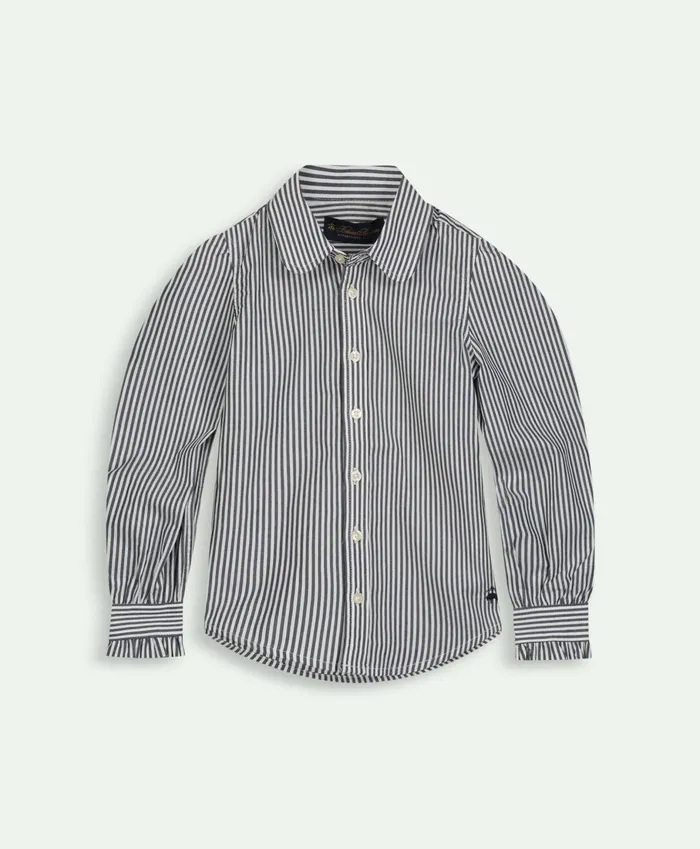 Tops Kids Brooks Brothers Girls Cotton Striped Shirt Navy
