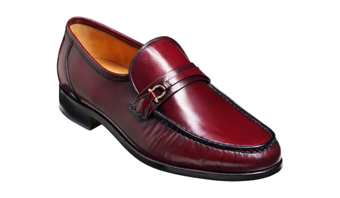 Wade 8211 Burgundy Kid Mens Barker Shoes Loafers