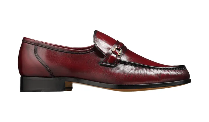 Wade 8211 Burgundy Kid Mens Barker Shoes Loafers