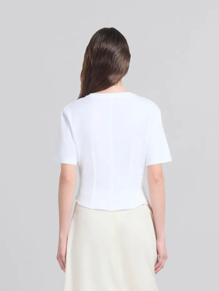 White Organic Jersey Corset Tshirt Women Marni Tops and TShirts