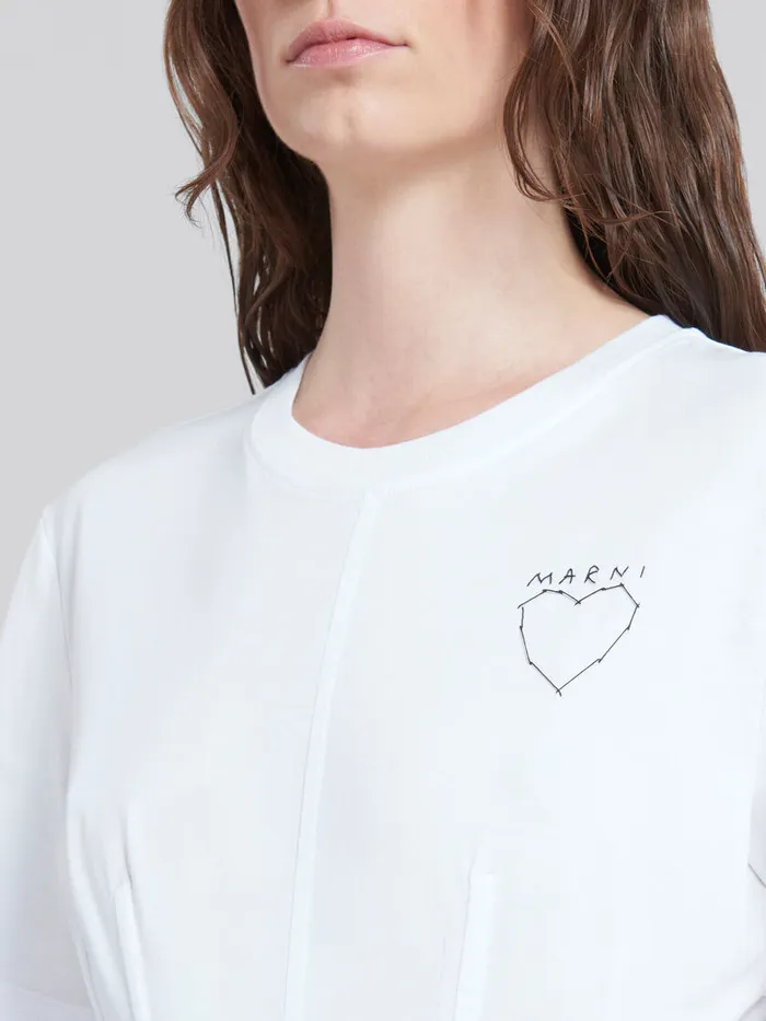 White Organic Jersey Corset Tshirt Women Marni Tops and TShirts