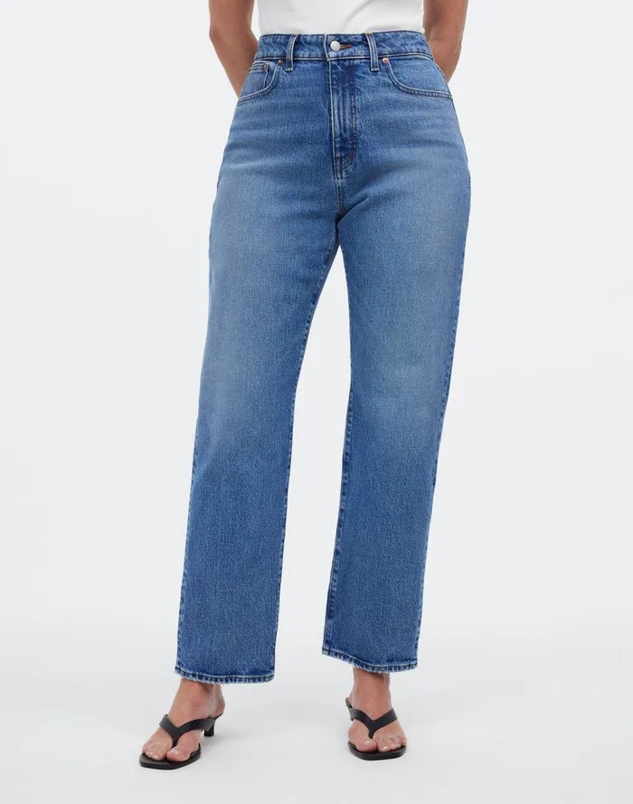 Women Jeans Madewell The Curvy 03990s Straight Crop Jean In Hazeldell Wash