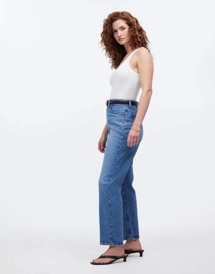 Women Jeans Madewell The Curvy 03990s Straight Crop Jean In Hazeldell Wash