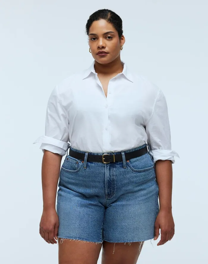 Women Shorts Madewell The Plus Curvy Perfect Vintage MidLength Jean Short In Dewberry Wash