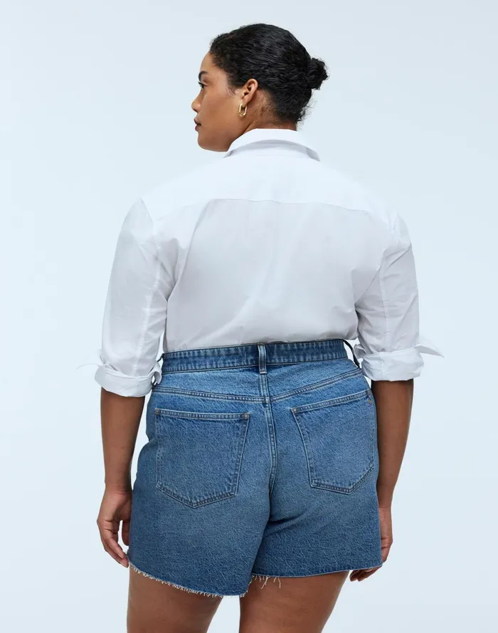 Women Shorts Madewell The Plus Curvy Perfect Vintage MidLength Jean Short In Dewberry Wash