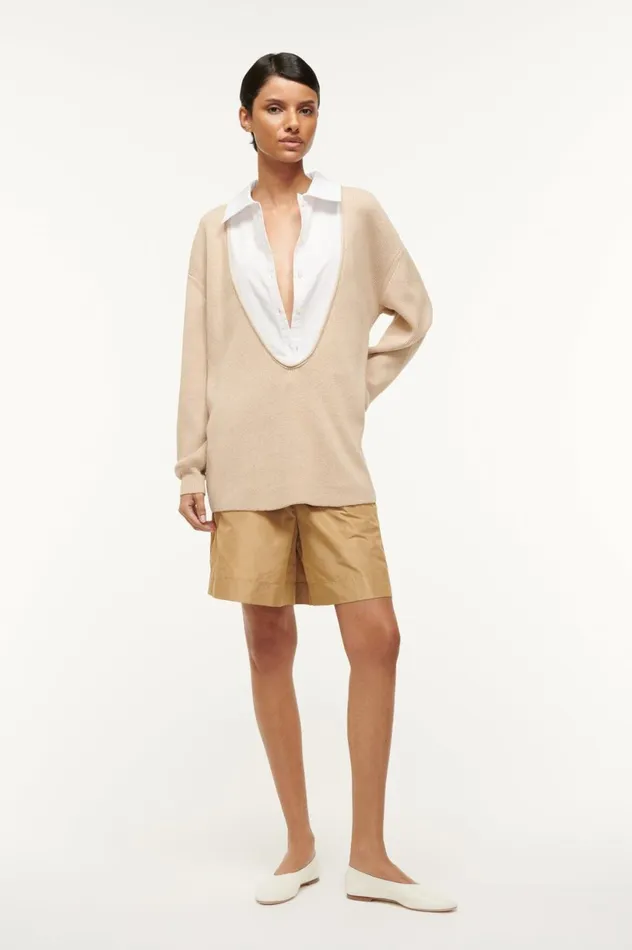 Women Sweaters STAUD STAUD PIETRO SWEATER CAMEL WHITE