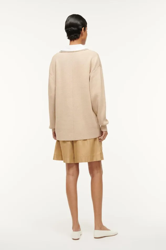 Women Sweaters STAUD STAUD PIETRO SWEATER CAMEL WHITE Women Sweaters STAUD STAUD PIETRO SWEATER CAMEL WHITE