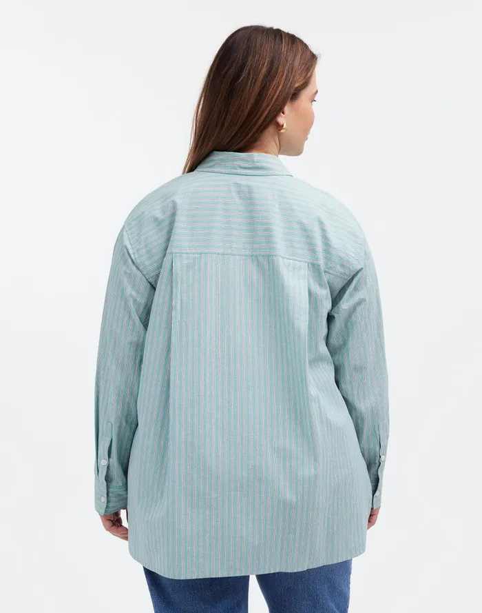 Women Tops and Shirts Madewell The Plus Oversized Shirt In Striped Signature Poplin
