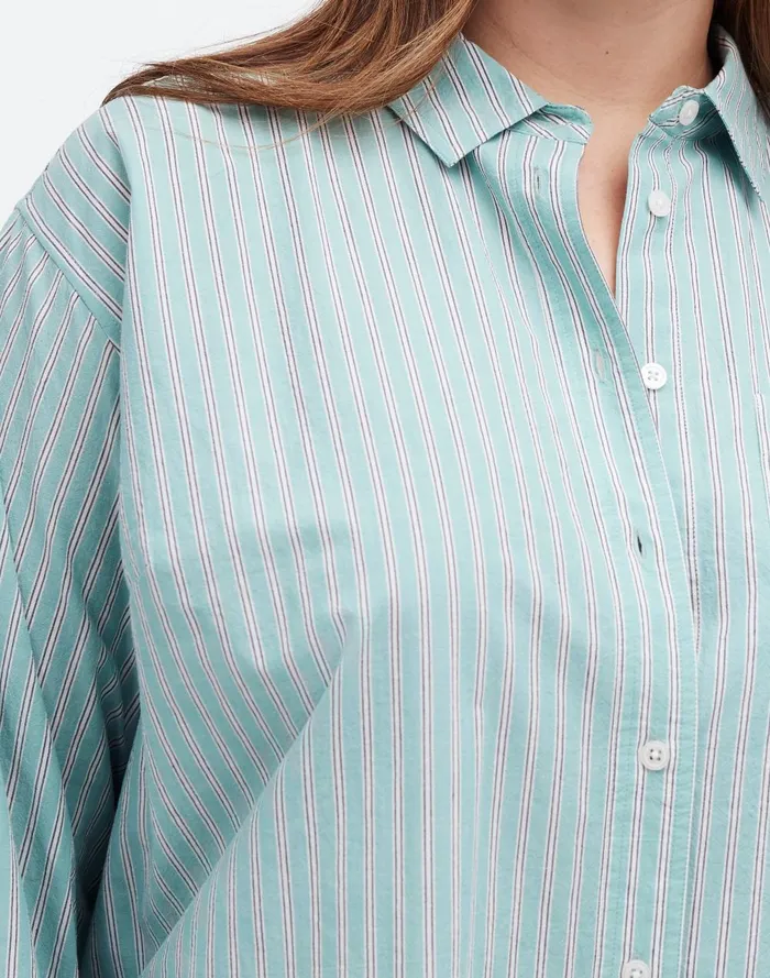Women Tops and Shirts Madewell The Plus Oversized Shirt In Striped Signature Poplin