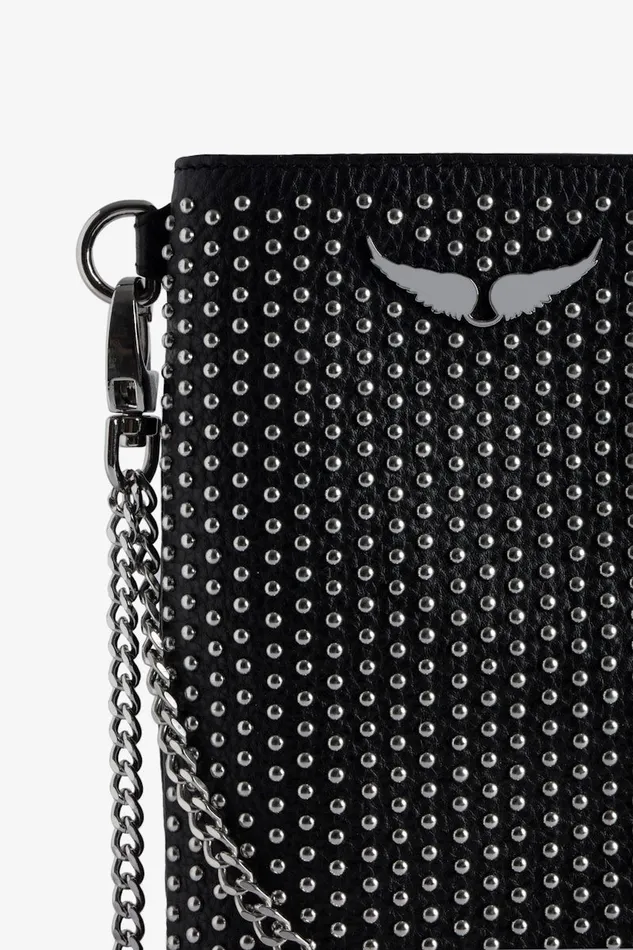 Women Zadig and Voltaire Clutches Rock Dotted Swiss Pouch Clutch Black