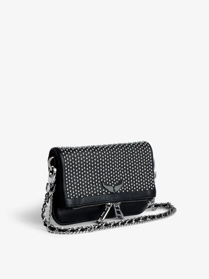 Women Zadig and Voltaire Clutches Rock Nano Dotted Swiss Clutch Black