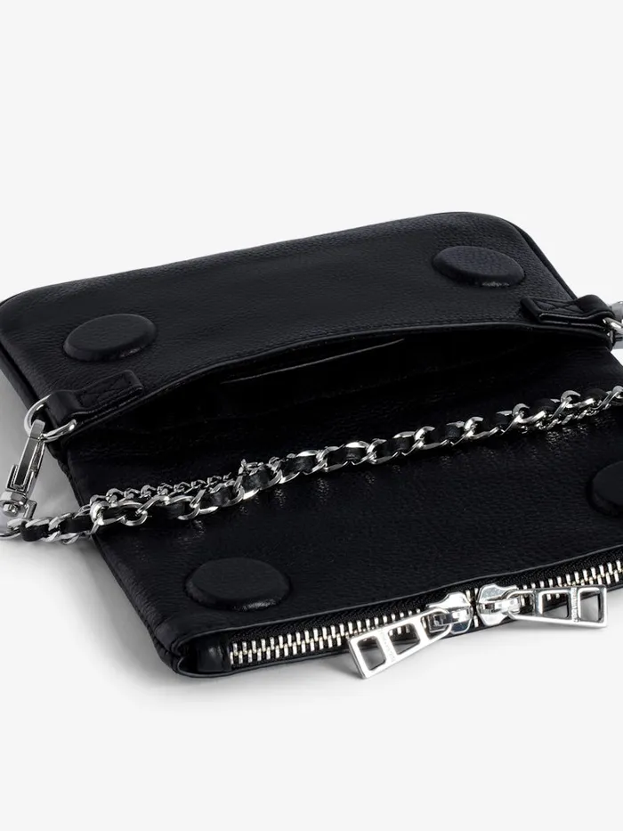 Women Zadig and Voltaire Clutches Rock Nano Dotted Swiss Clutch Black