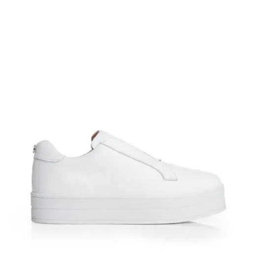 Adara White Leather Women Moda In Pelle SlipOn Trainers Adara White Leather Women Moda In Pelle SlipOn Trainers