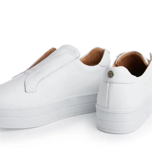 Adara White Leather Women Moda In Pelle SlipOn Trainers Adara White Leather Women Moda In Pelle SlipOn Trainers