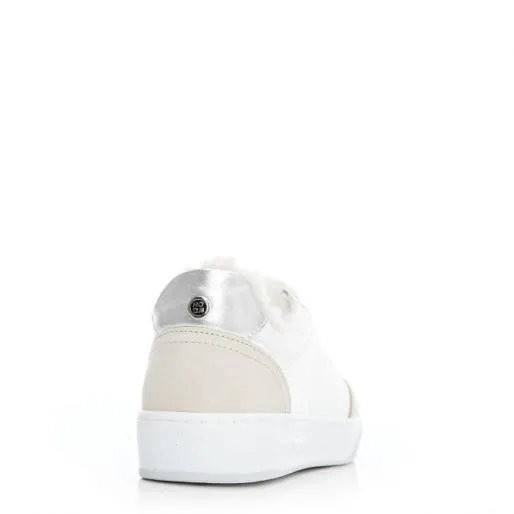 Agitha White Leather Women Moda In Pelle Casual Trainers