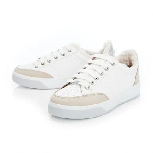 Agitha White Leather Women Moda In Pelle Casual Trainers