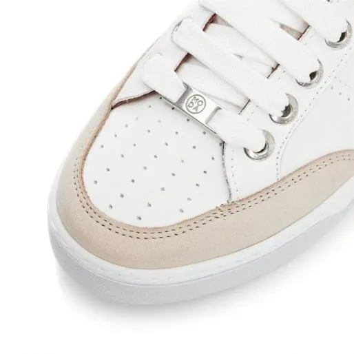 Agitha White Leather Women Moda In Pelle Casual Trainers