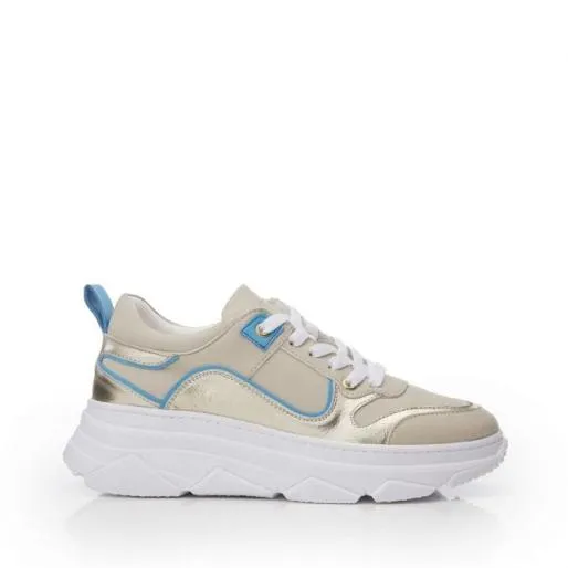 Aglow Off White Porvair Women Moda In Pelle Platform Trainers